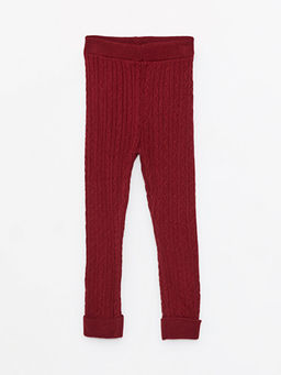 Kendinden Desenli K?z Bebek Triko Tayt