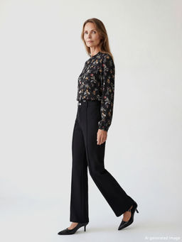 F?rf?rl? Dik Yaka ?i?ekli Bluz