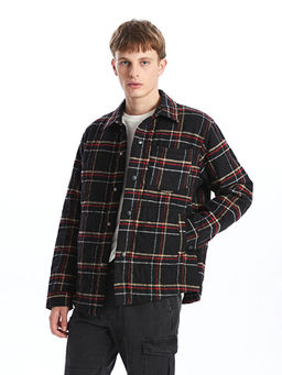 Regular Fit Uzun Kollu Ekose Erkek G?mlek Ceket