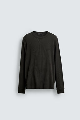 WAFFLE-KNIT TEXTURE T-SHIRT - Zara фото 7