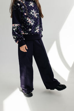 Костюм Данара(брюки+свитшот),цвет Т.Синий(букет), Футер 74%х/б 20%пэ 6%л