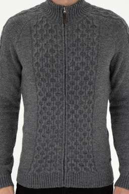 Мужской серый меланжевый трикотажный кардиган Неожиданная скидка в корзине - U.s. polo assn фото 6