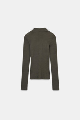 RIB V-NECK TOP - Zara фото 7