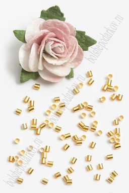 Кримп для бижутерии 2*2 мм (5 гр/ 550 шт) SF-7299, золото