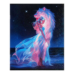 Комплект тетрадей из 5 штук 48 листов в клетку Calligrata TOP «Девушка и лев», обложка мелованный картон, голографическая ламинация, блок офсет