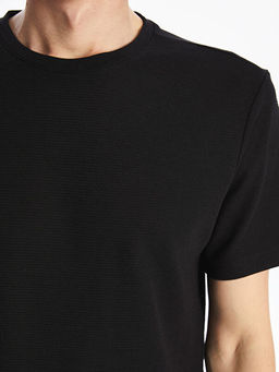 Bisiklet Yaka K?sa Kollu Erkek Dokulu Ti??rt