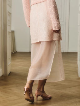 Двухслойная юбка миди с пайетками / Zarina