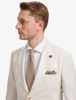 Bej Slim Fit Keten Kar___ml_ Tak_m Elbise