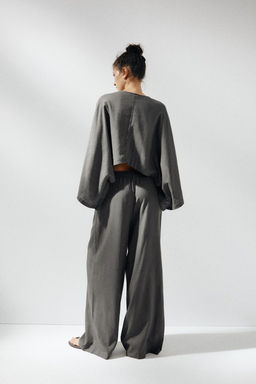 LINEN BLEND TROUSERS - Zara фото 13
