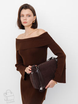 Сумка женская кожаная 8023-1S coffee Velina Fabbiano-Safenta  в Новосибирске