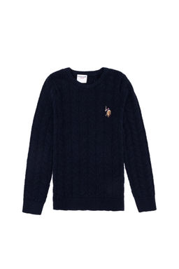 U. S. Polo Assn Темно-синий трикотажный свитер с круглым вырезом для мальчика - U.s. polo assn фото 4