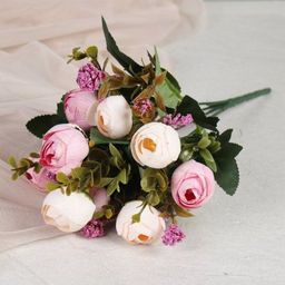 Цветок искусственный 30 см / OH081318 /уп 150/900/ (Бежевый с розовым ) - Галеонтрейд фото 6