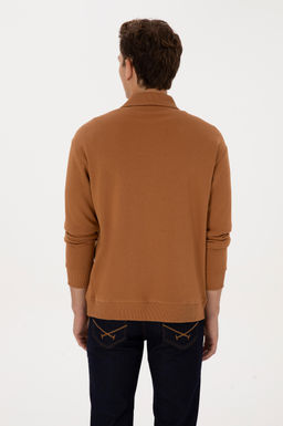 Erkek Regular Fit Yar_m Fermuarl_ Camel Basic Sweatshirt - U.s. polo assn фото 5