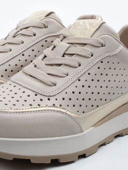 03-A1017-5A BEIGE Кроссовки женские (натуральная кожа)
