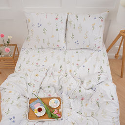 КПБ Традиция 2 спальный с европростыней, поплин, 100% хлопок, пл.110 гр./кв.м Ботанический сад Пододеяльник 177*217, простыня 217*240, наволочка 70*70 (2 шт.)  фото 3