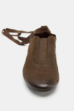 LEATHER LACE-UP SHOES - Zara фото 6