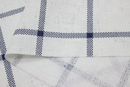 Рогожка Темная серо-синяя клетка (6.5*6.5см) на белом, ш.1.5м, хлопок-100%, 160гр/м.кв - Купава фото 6