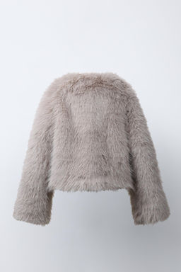 SHORT FAUX FUR JACKET - Zara фото 4
