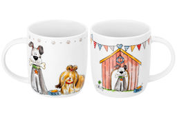 Набор 2 кружек 360 мл 12*8,5*9 см Собачки NEW BONE CHINA