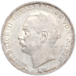 Монета 5 марок 1913 года G Германия (Баден)