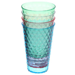 Цена за 2 шт. Стакан пластиковый 440мл "Льдинки" в наборе 4шт, микс цветов