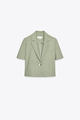 SHORT SLEEVE LINEN BLEND BLAZER - Zara фото 14
