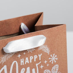 Пакет крафтовый квадратный Новогодний подарок, 14 14 9 см - Дарите счастье фото 3