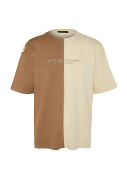 TRENDYOL MAN Kahverengi Oversize Renk Bloklu %100 Nak?sl? T-Shirt TMNSS21TS1452 - Trendyolmilla фото 6