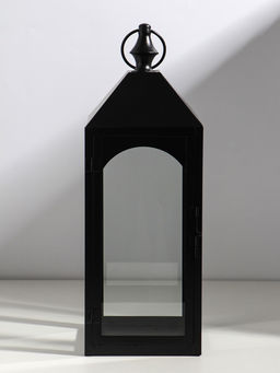 Подсвечник металлический «Фонарь лофт», чёрный, набор 2 шт. свеча 14×14 см, 20×20 см; 15×15×43 см, 21×21×60 см