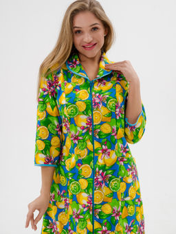 Халат женский из фланели Маша желтый макси