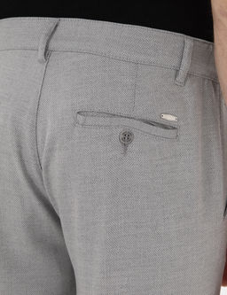 Gri Slim Fit Yazl_k Kanvas Pantolon