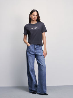 Футболка прямого кроя с принтом / Zarina  фото 2