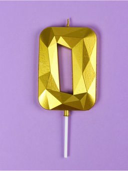 Свеча в торт на шпажке «Грань», цифра 0, золотая, 9 см, ГИГАНТ