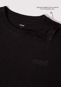 Mavi Logo Bask?l? Siyah Basic Kad?n Tisort  фото 4