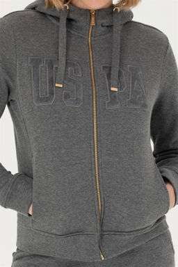 Женская базовая толстовка с капюшоном антрацитового меланжа Неожиданная скидка в корзине - U.s. polo assn фото 6