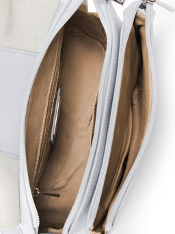 LACCOMA сумка АУ4497-серо-голубой натуральная кожа хлопок