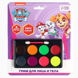 Грим для лица и тела, карандаши 6 цветов, блестки, аппликатор, тату «Скай», Щенячий патруль