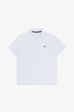 Erkek Regular Fit Polo Yaka Beyaz Basic Ti__rt
