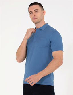 Koyu Mavi Regular Fit Polo Yaka Merserize Ti__rt