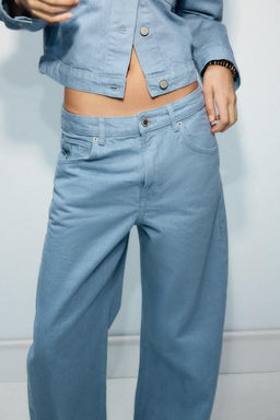 ZW COLLECTION TAPERED MID-WAIST JEANS - Zara фото 2