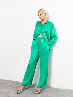 Rahat Kal?p D?z Saten Kad?n Pantolon