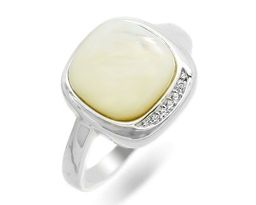 Кольцо из серебра перламутр, МЦВА154