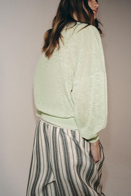 JERSEY PUNTO EXTRAFINO CON LANA / Verde pastel - Zara фото 3