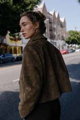 FAUX SUEDE CROPPED JACKET - Zara фото 14