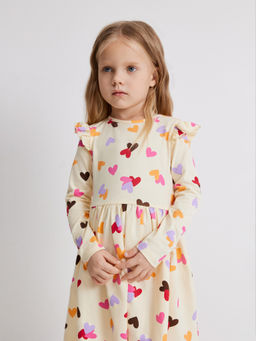 ACOOLA / Платье детское для девочек Lipa бежевый принт  фото 2