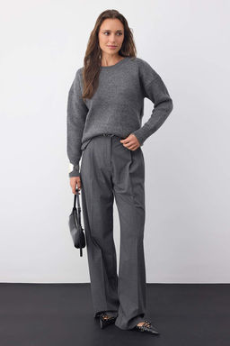 Wardrobe Essentials Sar? Yunlu Premium Iplik Basic Genis Kal?p Triko Kazak | TWOAW26KZ00065 - Trendyolmilla фото 8
