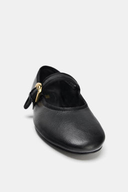FLAT LEATHER BALLERINAS - Zara фото 9