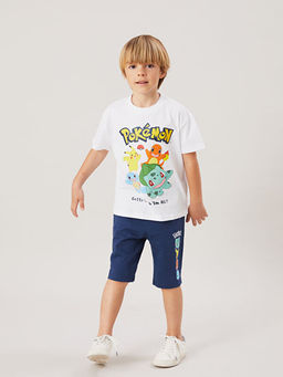 Bisiklet Yaka Pokemon Bask?l? Erkek ?ocuk Ti??rt