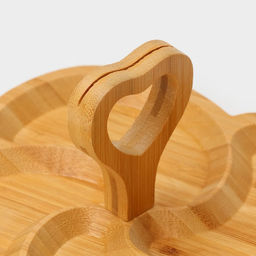 Менажница Доляна «Вертиго», 19.5×19.5 см, 4 секции, бамбук