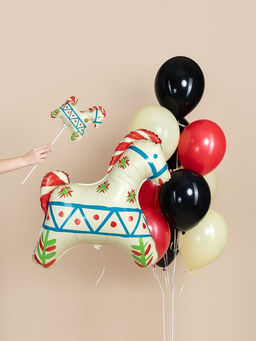 Воздушный шар фольгированный 32" «Лошадка белая», русский узор